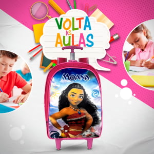 Mochila De Rodinha Escolar Moana Kit 3pçs- atacado