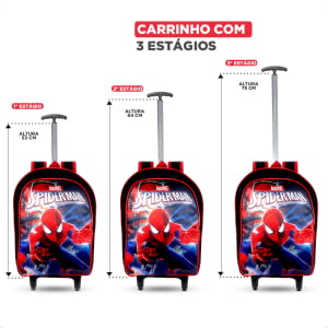 Mochila escolar de Rodinhas Homem aranha Kit 3Pçs- Atacado