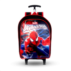 Mochila escolar de Rodinhas Homem aranha Kit 3Pçs- Atacado