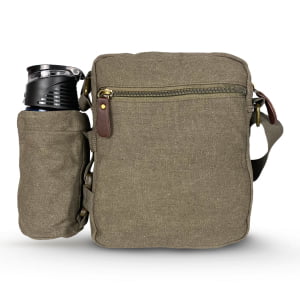  Bolsa Transversal em Lona + Porta garrafa Pequena  Unissex