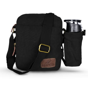 Bolsa Transversal em Lona + Porta garrafa Pequena  Unissex