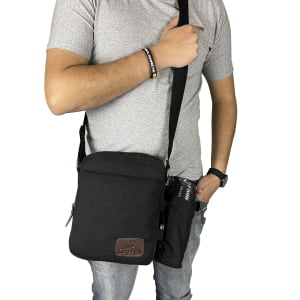  Bolsa Transversal em Lona + Porta garrafa Pequena  Unissex