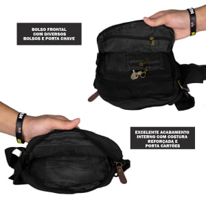  Bolsa Transversal em Lona + Porta garrafa Pequena  Unissex