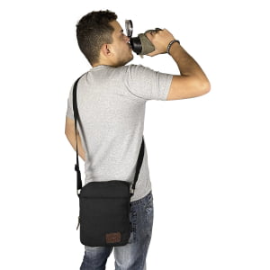  Bolsa Transversal em Lona + Porta garrafa Pequena  Unissex