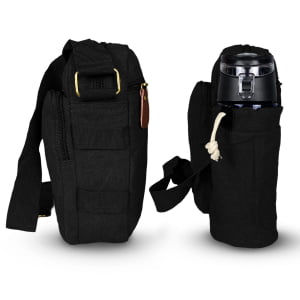  Bolsa Transversal em Lona + Porta garrafa Pequena  Unissex