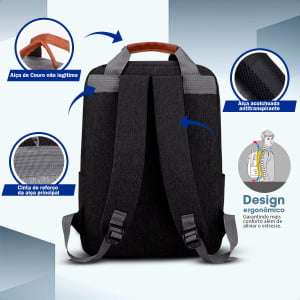 Kit Mochila Escolar Reforçada 3 Pçs Shouder Bag + Estojo Capa de chuva de Brinde