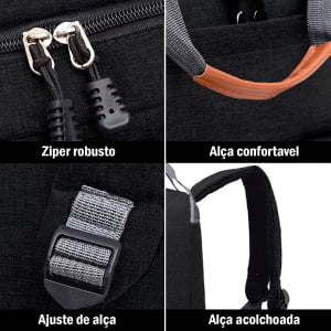 Kit Mochila Escolar Reforçada 3 Pçs Shouder Bag + Estojo Capa de chuva de Brinde