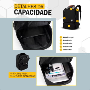 Kit Mochila Escolar Reforçada 3 Pçs Shouder Bag + Estojo Capa de chuva de Brinde