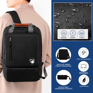 Kit Mochila Escolar Reforçada 3 Pçs Shouder Bag + Estojo Capa de chuva de Brinde