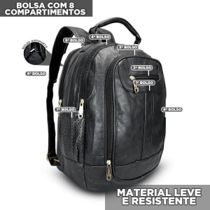  Mochila Bolsa Feminina Couro Sintético de Alta Qualidade 