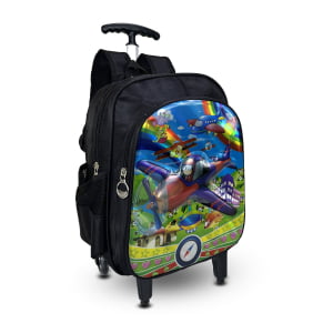 Mochila de rodinha infantil pequena masculina com estampa 3D