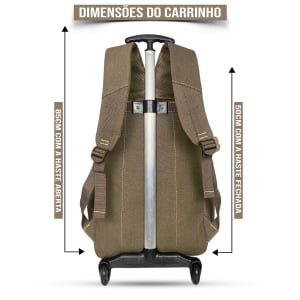 Mochila de rodinhas escolar confeccionado em lona resistente para meninos e meninas