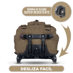 Mochila de rodinhas escolar confeccionado em lona resistente para meninos e meninas