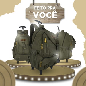 Mochila de rodinhas escolar confeccionado em lona resistente para meninos e meninas