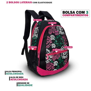 mochila escolar feminina juvenil bolsa de costa p entrega DE02