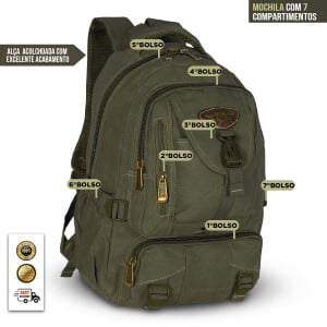 Mochila Masculina  Reforçada Grossa 28L Confeccionada em Lona 