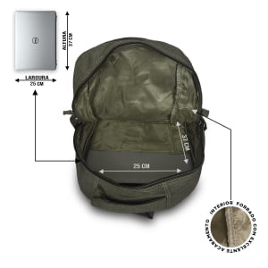 Mochila Masculina  Reforçada Grossa 28L Confeccionada em Lona 