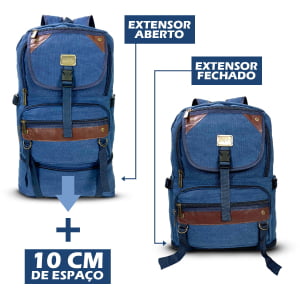 Mochila Grande Masculina Confeccionada em lona Fundo Expansível  50L