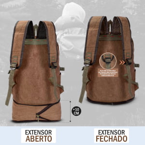 Mochila Grande Masculina Confeccionada em lona Fundo Expansível  50L