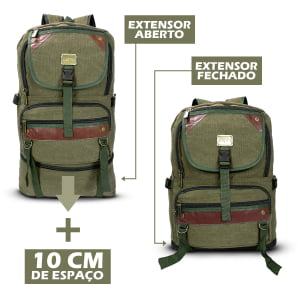 Mochila Grande Masculina Confeccionada em lona Fundo Expansível  50L