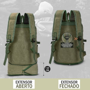 Mochila Grande Masculina Confeccionada em lona Fundo Expansível  50L