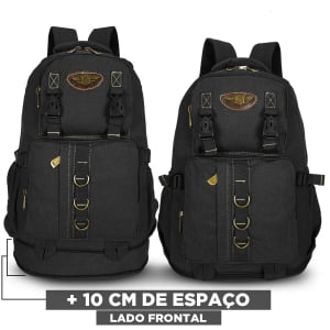  Mochila de Viagem Expansiva Grande  Em Lona 50L