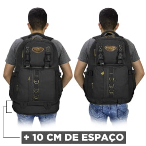  Mochila de Viagem Expansiva Grande  Em Lona 50L