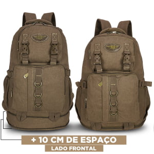  Mochila de Viagem Expansiva Grande  Em Lona 50L