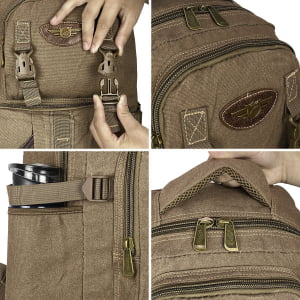  Mochila de Viagem Expansiva Grande  Em Lona 50L