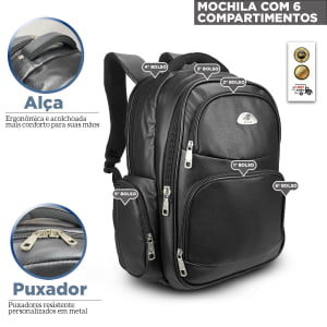 Mochila para notebook masculina resistente comporta not de até 17 Polegadas