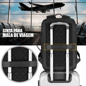 Mochila Masculina Notebook Executiva Reforçada+ Capa de chuva de Brinde  