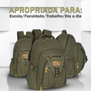 Mochila Escolar Unissex Costuras Duplas alça acolchoadas 